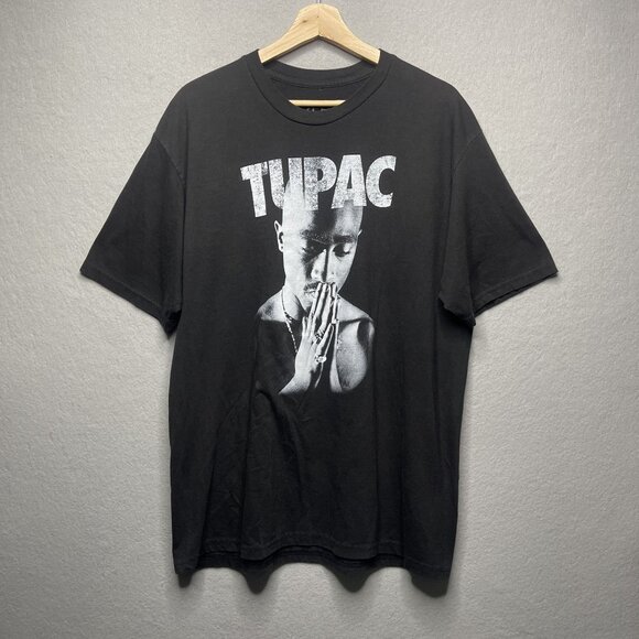 2Pac Tupac Shakur Y2K Prayer Graphic T-Shirt Black XL - Picture 1 of 6
